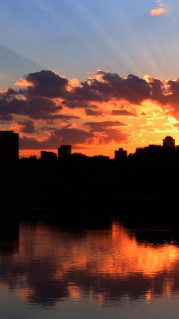 T L Charger Le Fond D Cran Coucher De Soleil Sur La Ville X