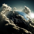 Masse de nuage sur la terre - Science fiction