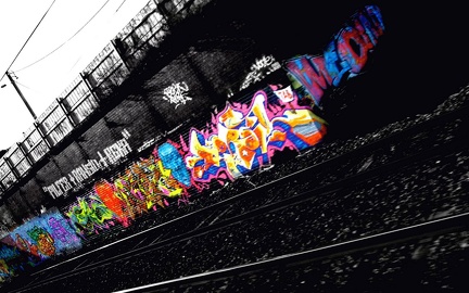 Graffiti near the rails