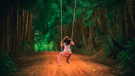 Swing in the middle of the forest