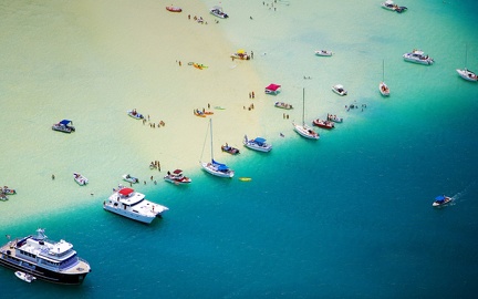 Aerial view boats