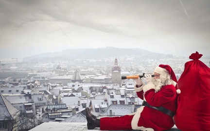 Santa Claus preparing his trip