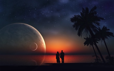 Romantic moon - art creation