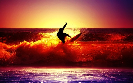 Surf - coucher de soleil