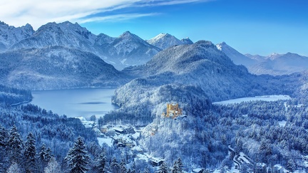 German castle in winter