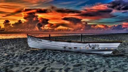 Barque coucher de soleil