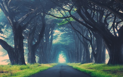 Beautiful roads through the trees