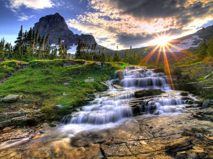 Beautiful waterfall in nature