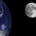 Lune et Terre dans l'espace