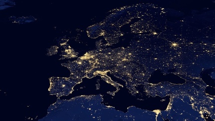 Lumières de l'europe vues de l'espace
