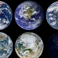 Différentes vues de la terre depuis l'espace