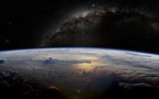Horizon de la terre dans l'espace