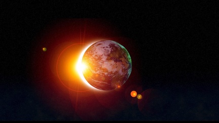 Eclipse avec la terre