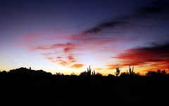 coucher de soleil désert Arizona