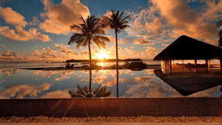 Piscine - Bali - coucher de soleil