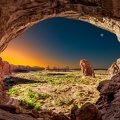 Grotte désert - coucher de soleil