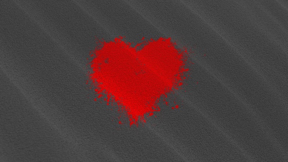 Coeur peinture rouge