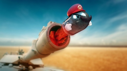 Mario - boulet de canon - fond d'écran