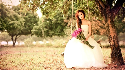 Femme asiatique - Tenue de mariée