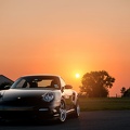 Porsche - coucher de soleil - 2560x1440