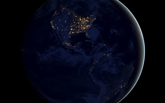 Amérique de nuit - depuis l'espace