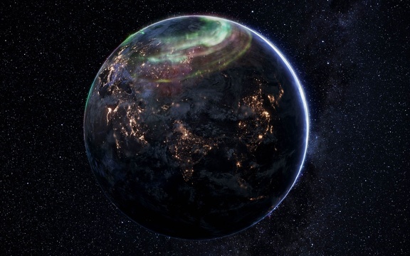 Terre vue de l'espace - Fond écran