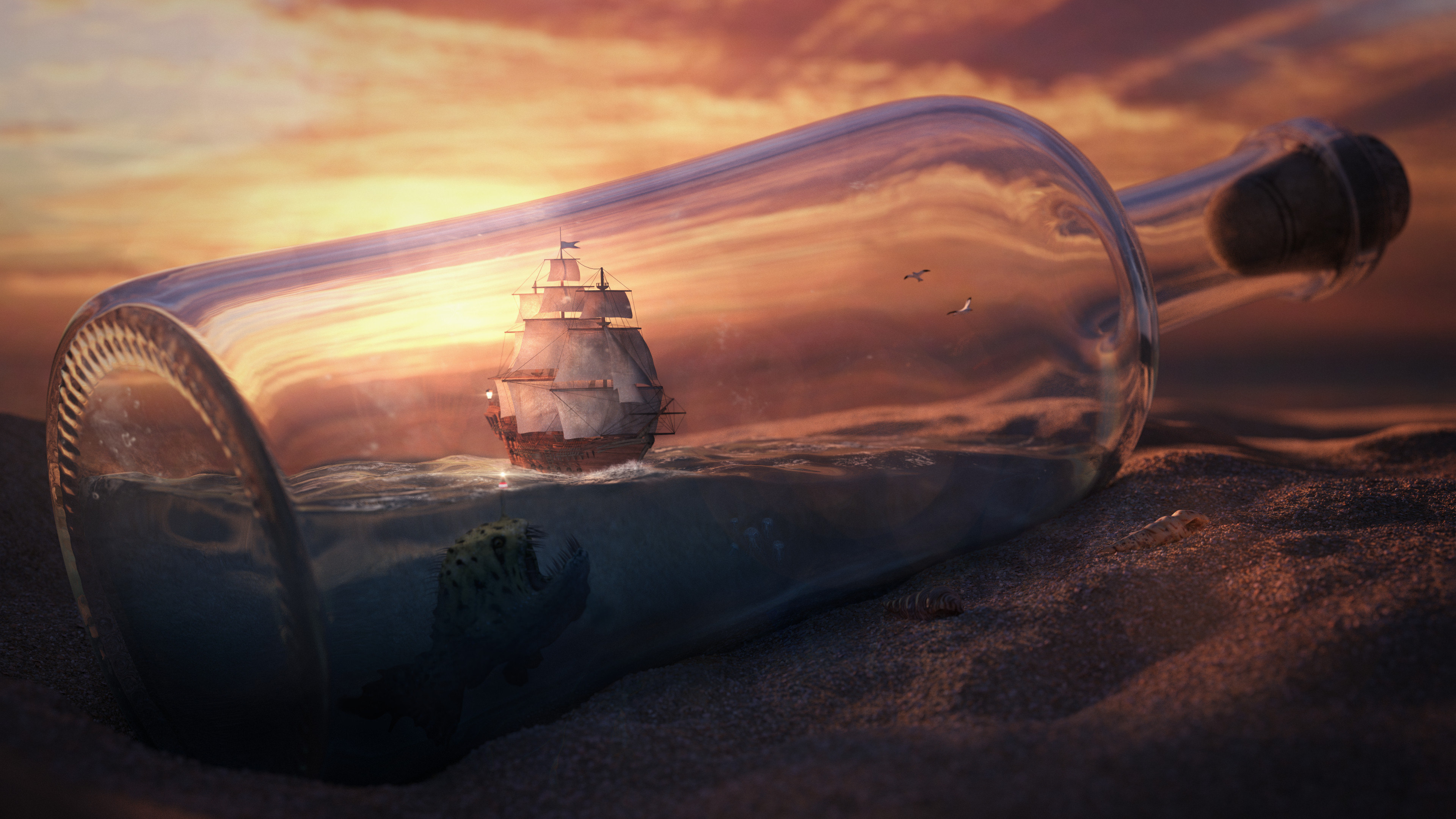 Boat in the bottle