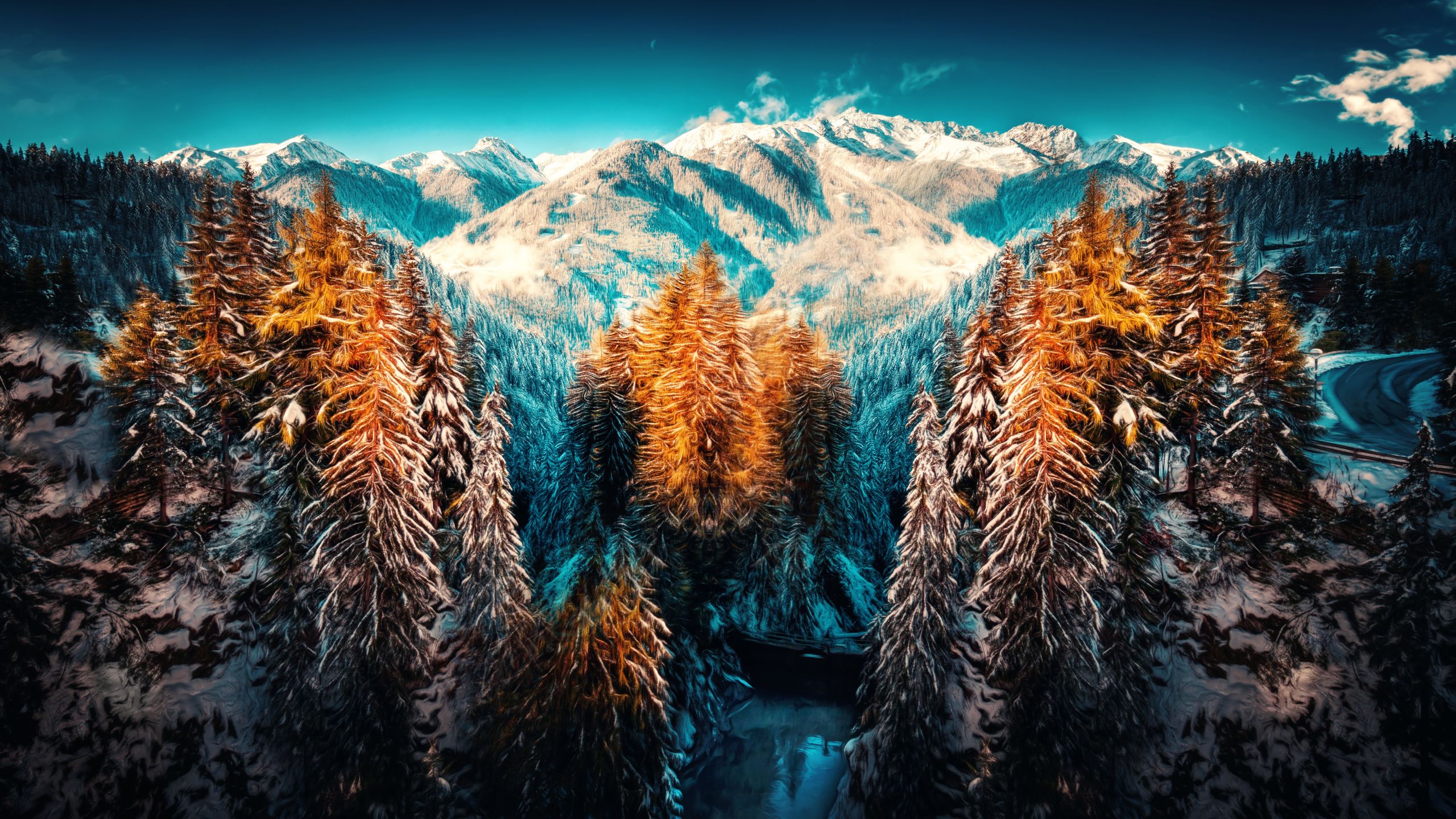 Winter landscape - wallpaper