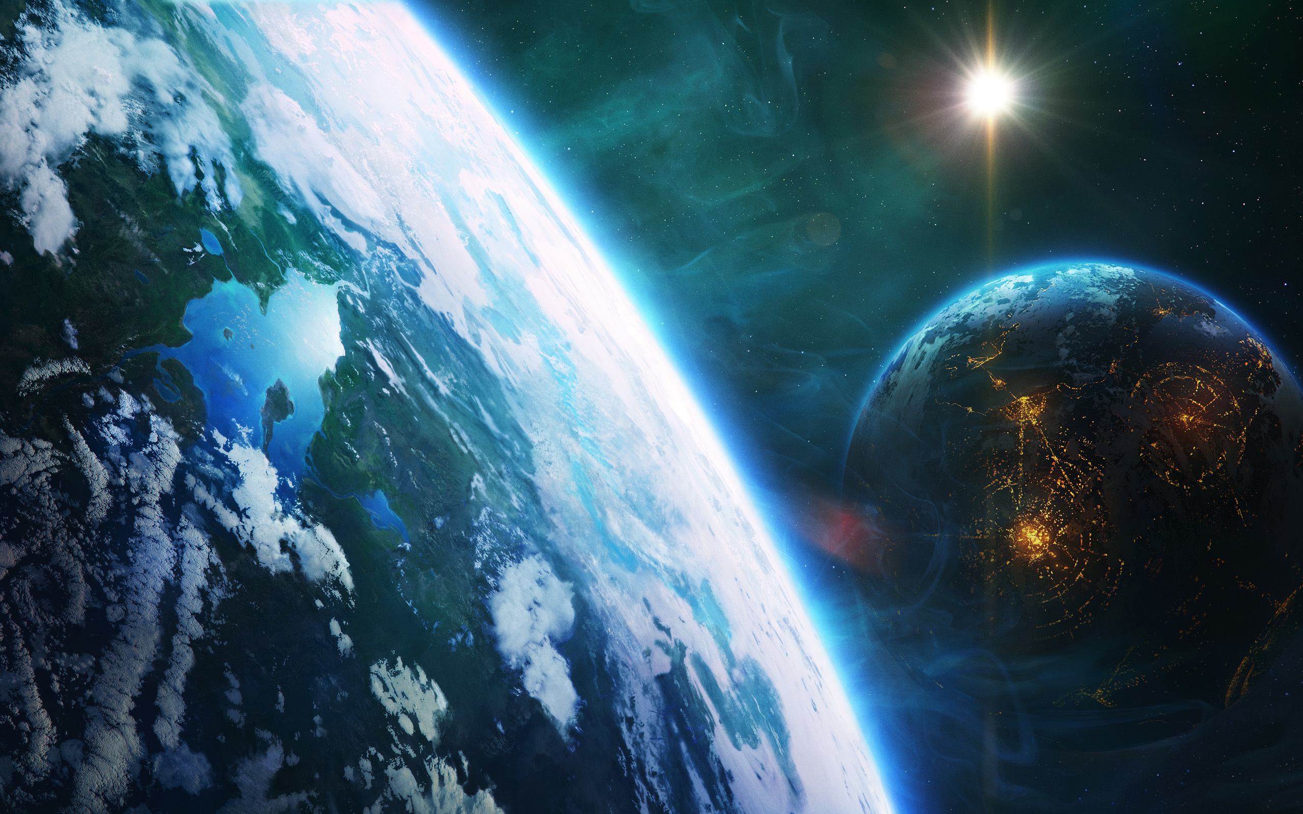 Fond d'écran Fantastic - Espace - Les 2 planètes.jpg