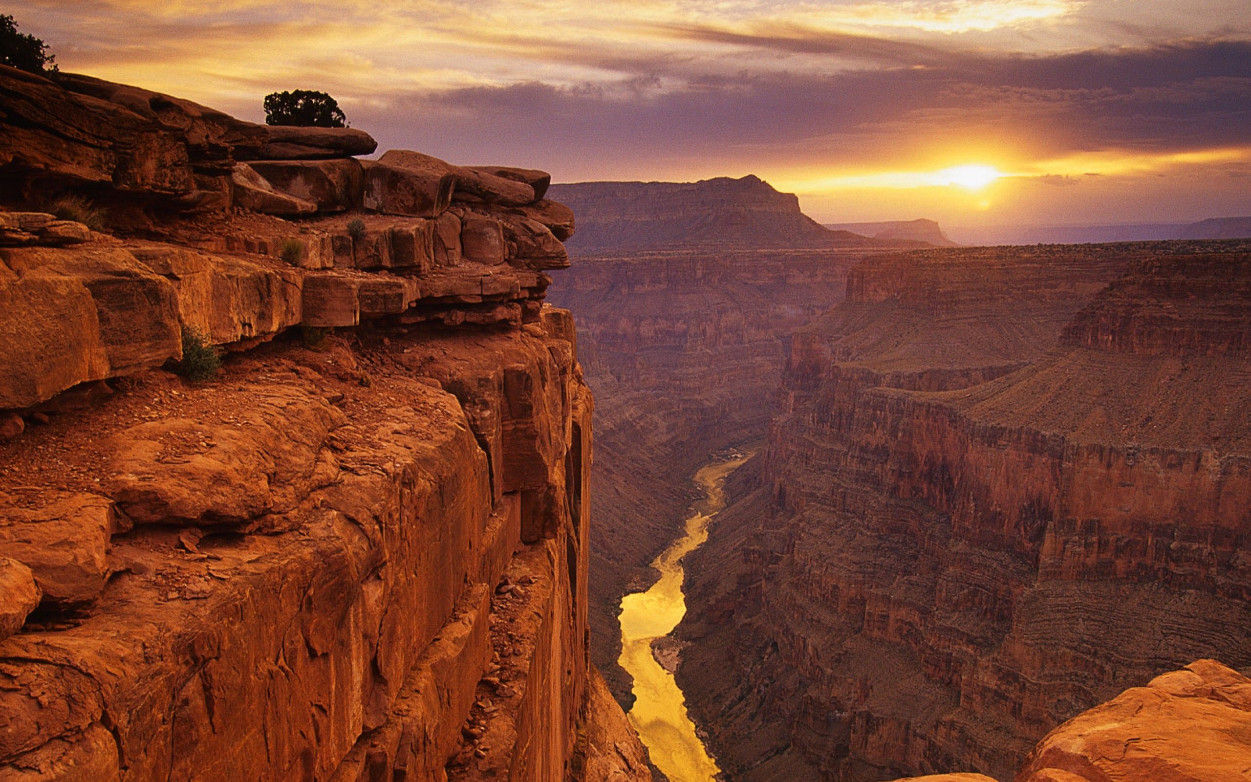 Coucher De Soleil Sur Le Grand Canyon Fond Décran Hd